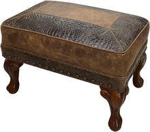 Load image into Gallery viewer, Walnut Crest Small Ottoman