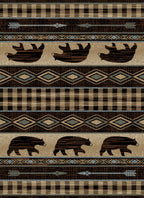 Lodge King Bear Down Antique Area Rug