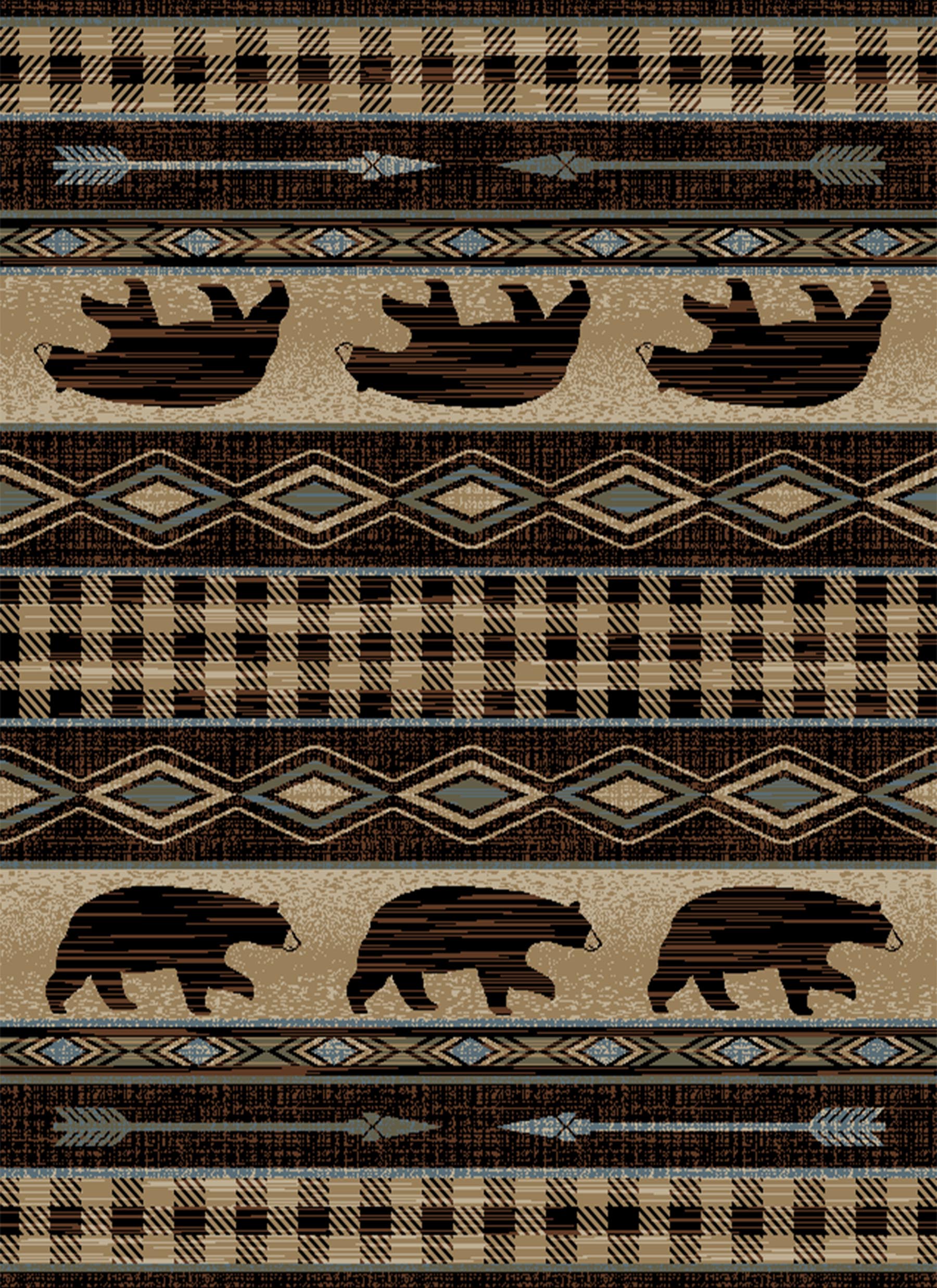 Lodge King Bear Down Antique Area Rug