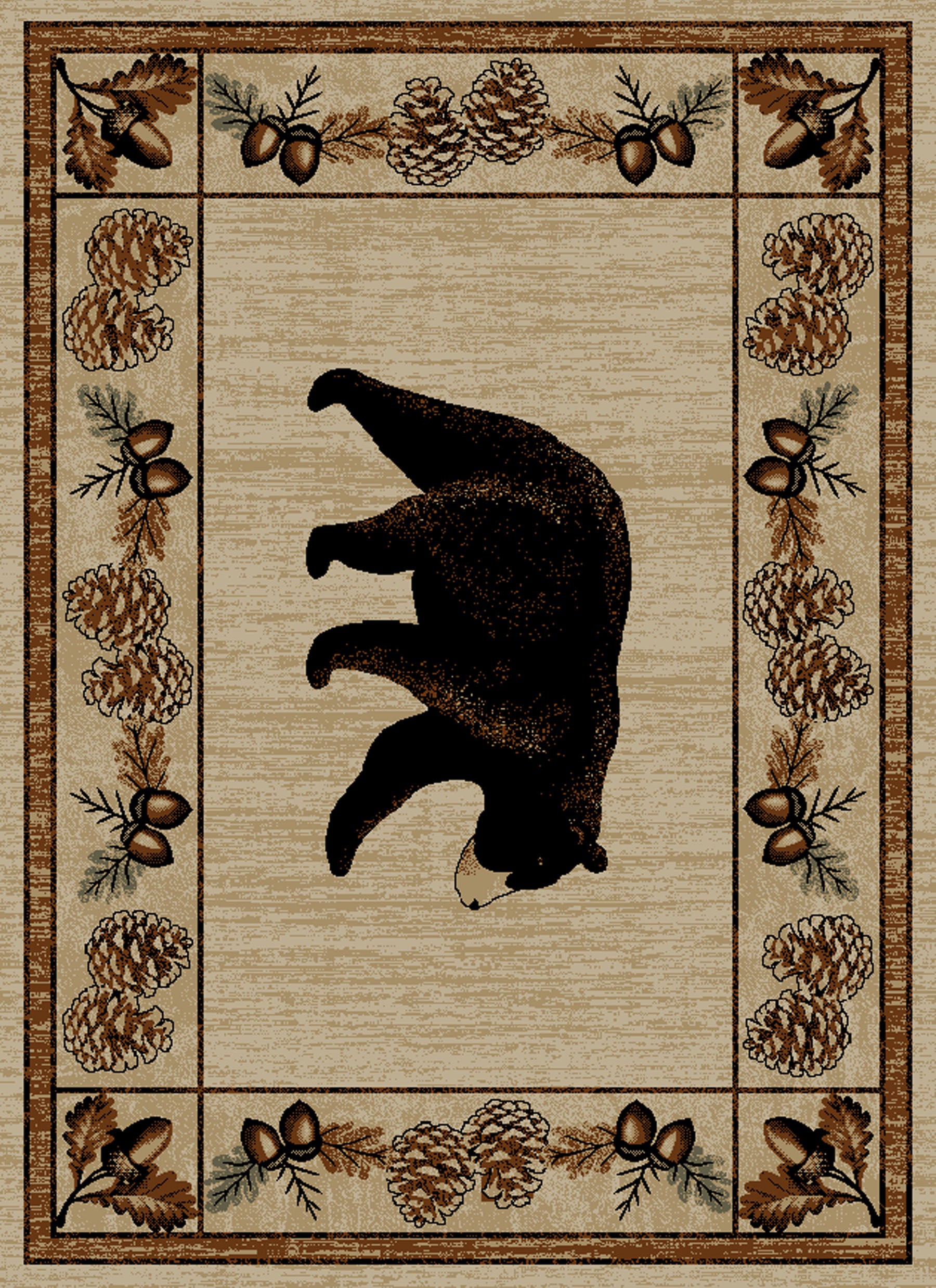 Lodge King Acorn Trail Antique Area Rug – Great Blue Heron Furniture