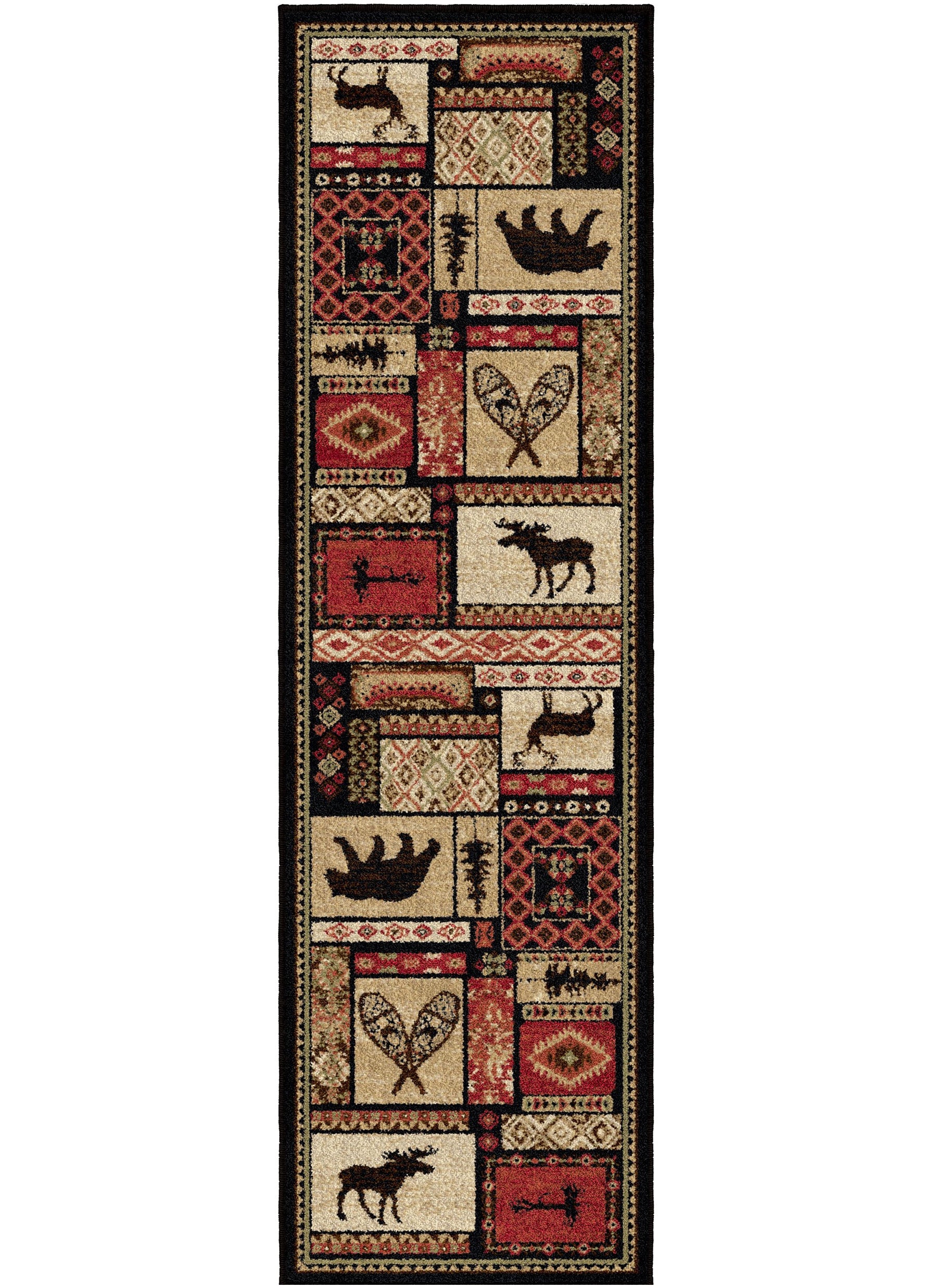 Lodge King Patchwork Multi Area Rug