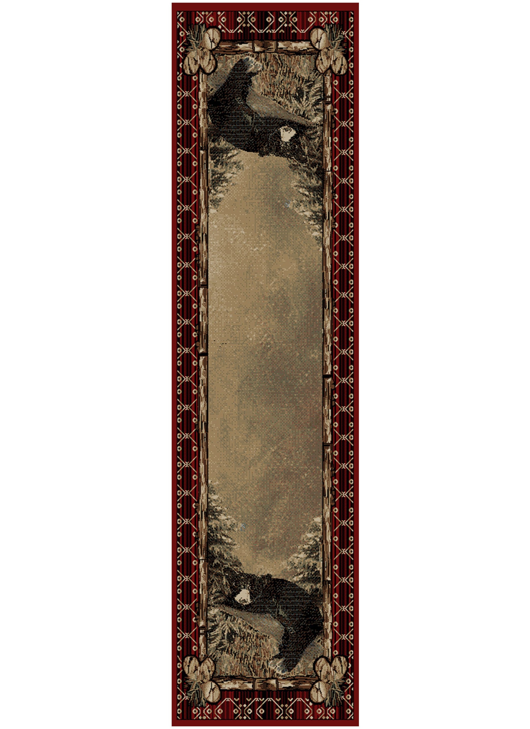 Lodge King Lazy Bear Multi Area Rug