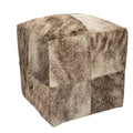 Light Brindle Cowhide Pouf