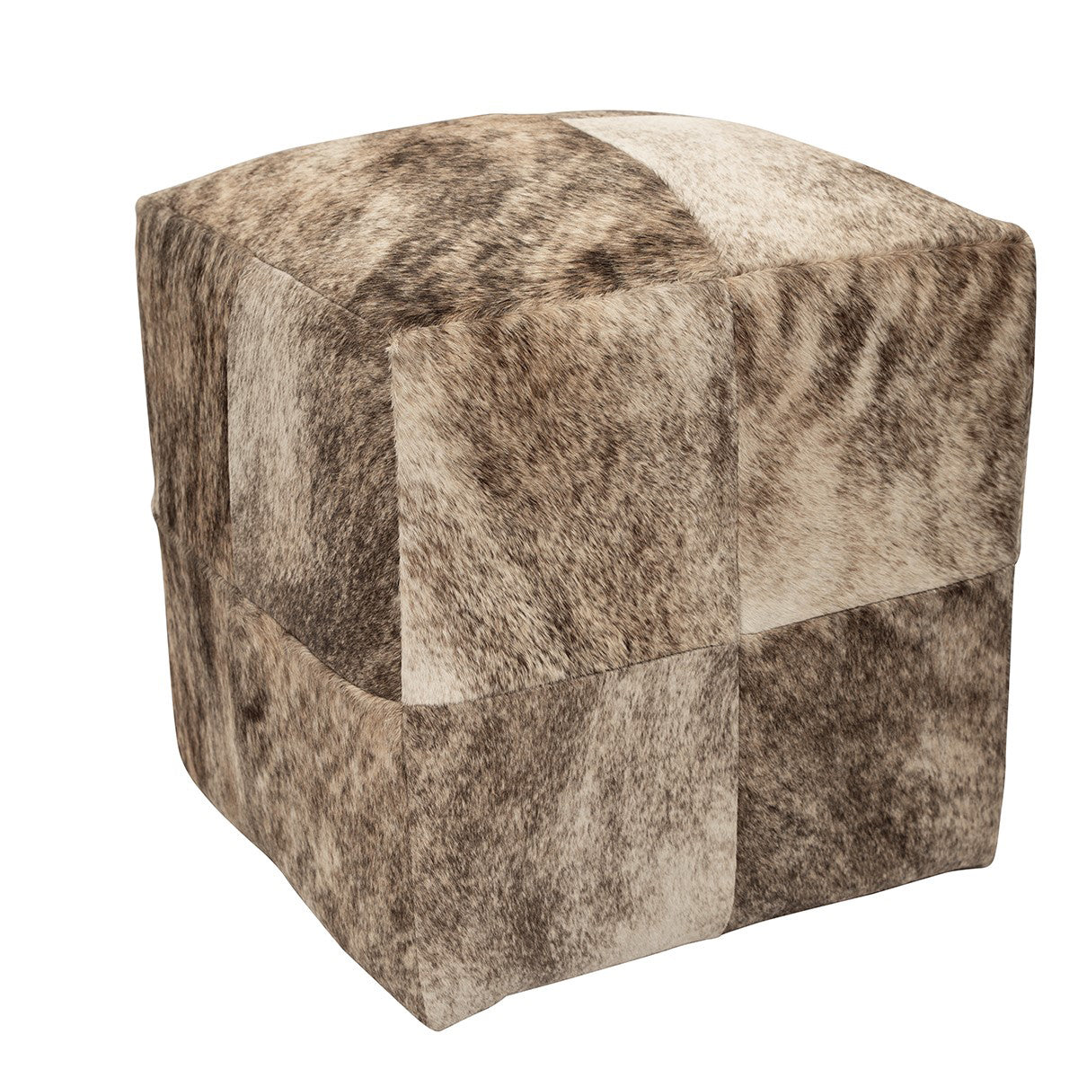 Light Brindle Cowhide Pouf
