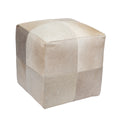 Light Champagne Cowhide Pouf