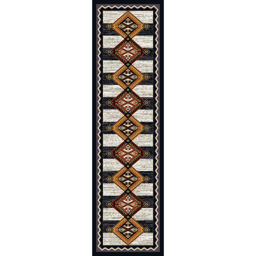 Image of an area rug, Lineage - Black & White