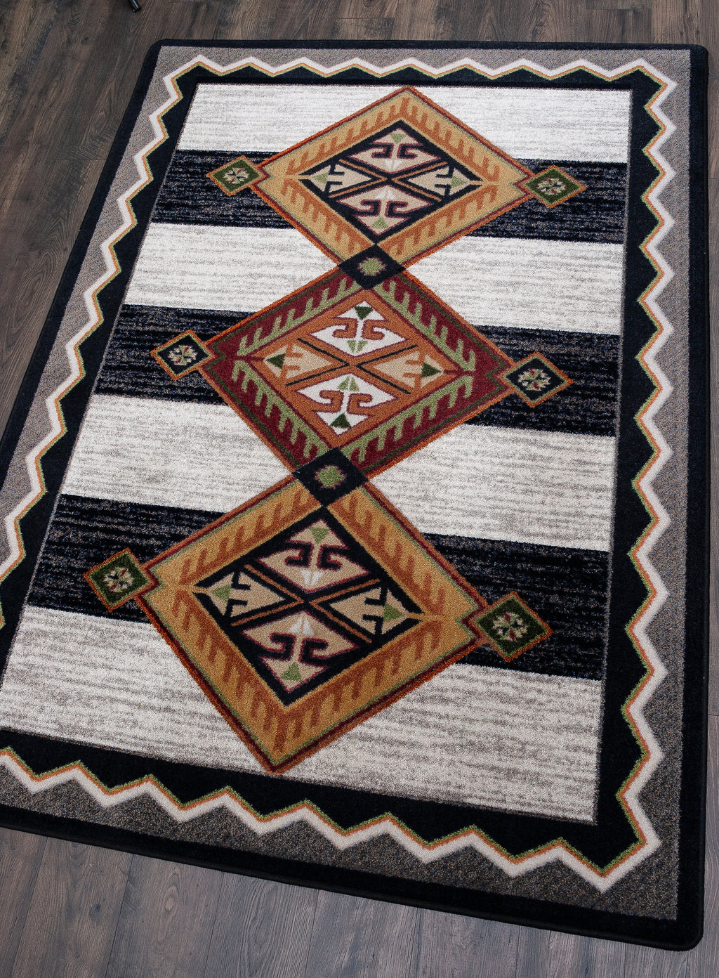 Image of an area rug, Lineage - Black & White