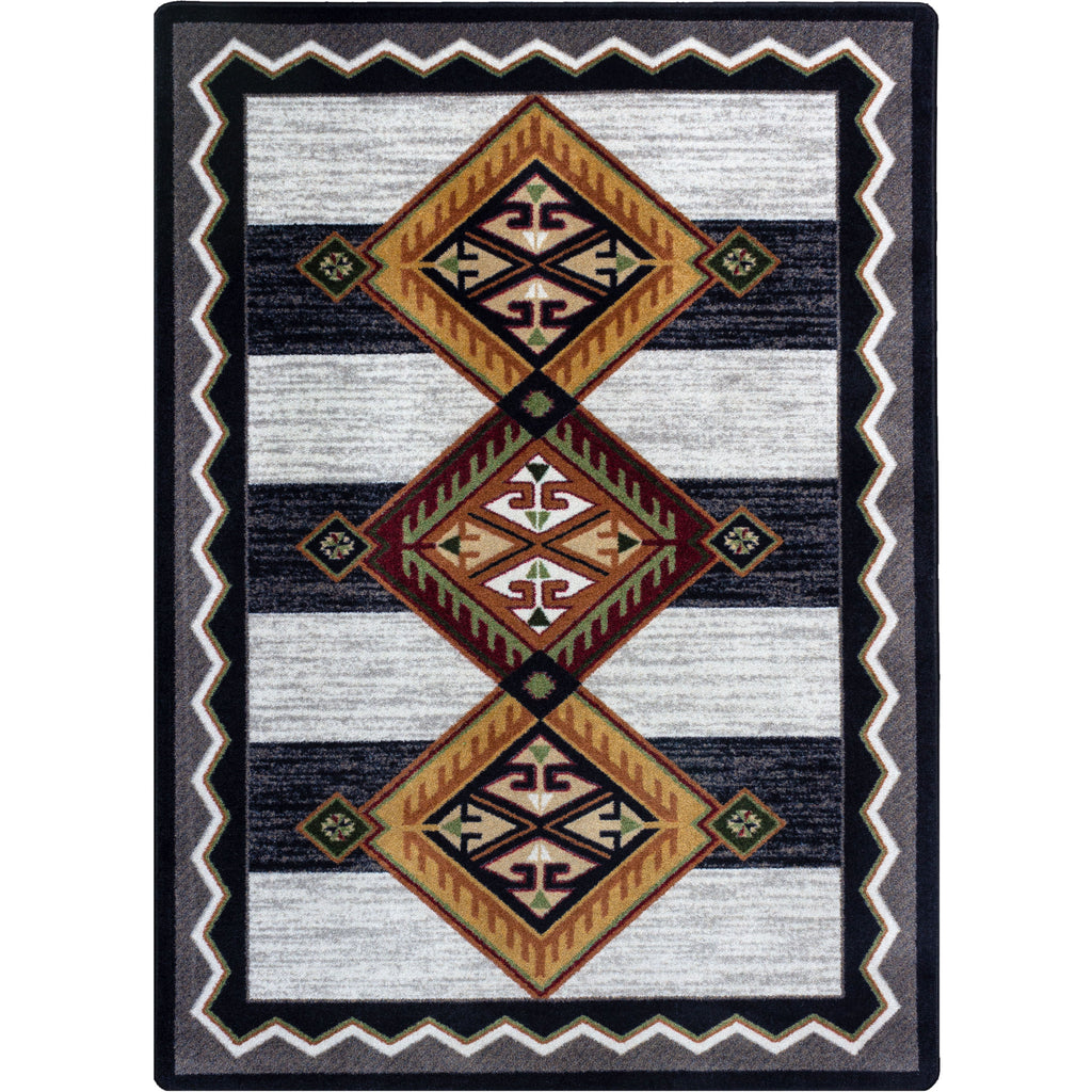 Image of an area rug, Lineage - Black & White