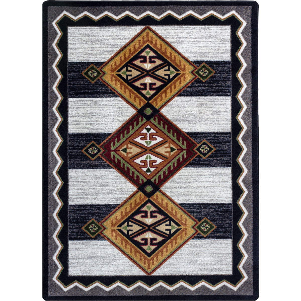 Image of an area rug, Lineage - Black & White