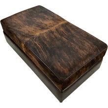 Load image into Gallery viewer, Large Cowhide Storage Ottoman