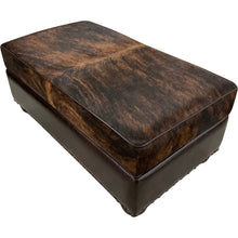 Load image into Gallery viewer, Large Cowhide Storage Ottoman