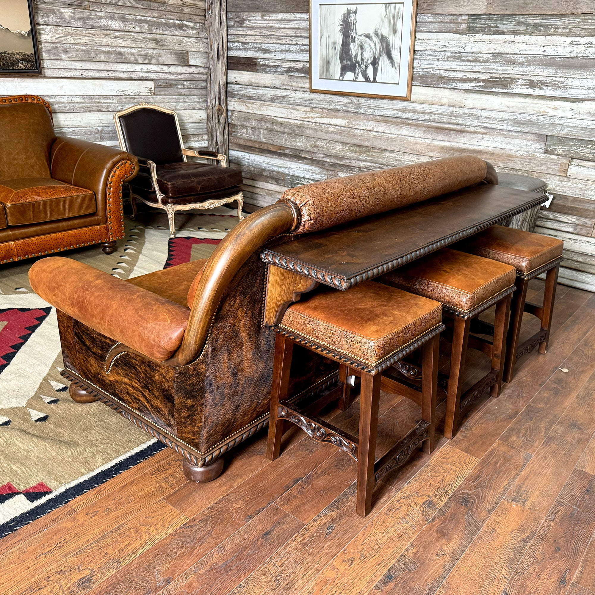 Longhorn Couch with Built in Bar