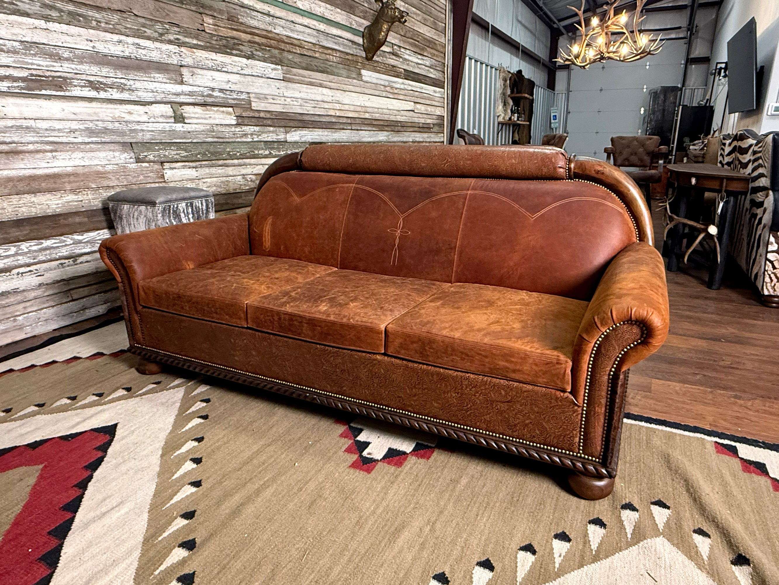 Longhorn Couch with Built in Bar