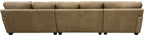 The Landman Sectional features Landman Oatmeal leather with Lindt Mocha accents, offering a spacious layout with a chaise and versatile seating. Stylish, durable, and perfect for modern or Western-inspired interiors.