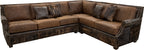 Sylvester Sierra Ridge Modern Farmhouse Western Leather & Cowhide Sectional Sofa