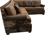 Sylvester Sierra Ridge Modern Farmhouse Western Leather & Cowhide Sectional Sofa