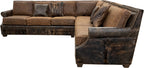 Sylvester Sierra Ridge Modern Farmhouse Western Leather & Cowhide Sectional Sofa
