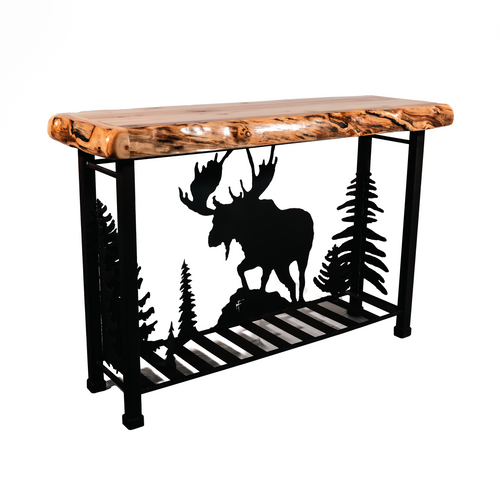 Moose Aspen Wood Scene Table