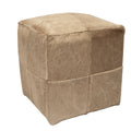 Mid-Tone Champagne Cowhide Pouf