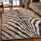 Image of an area rug, Midnight Zebra - Rawhide