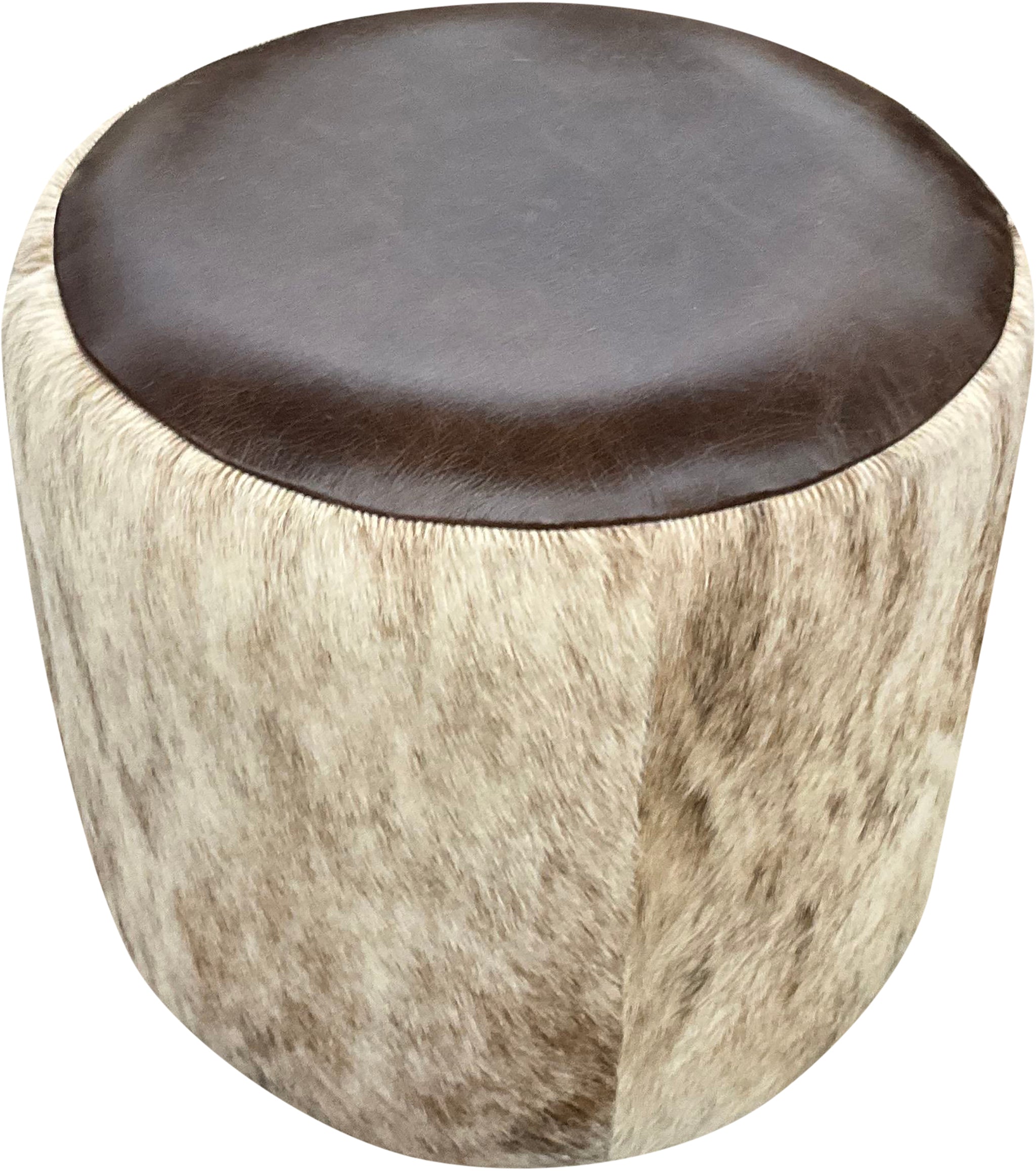 Kodiak Light Cowhide Barrel Ottoman - 18" Round