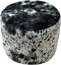 Black & White Speckled Barrel Ottoman - 18" Round