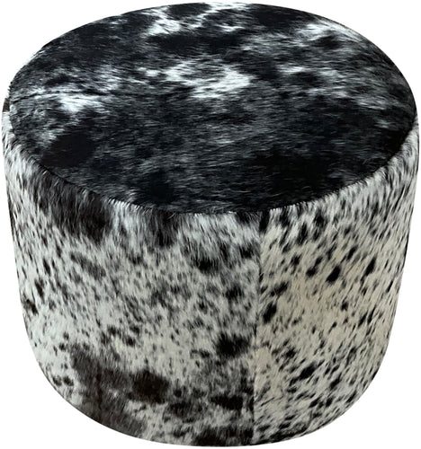 Black & White Speckled Barrel Ottoman - 18