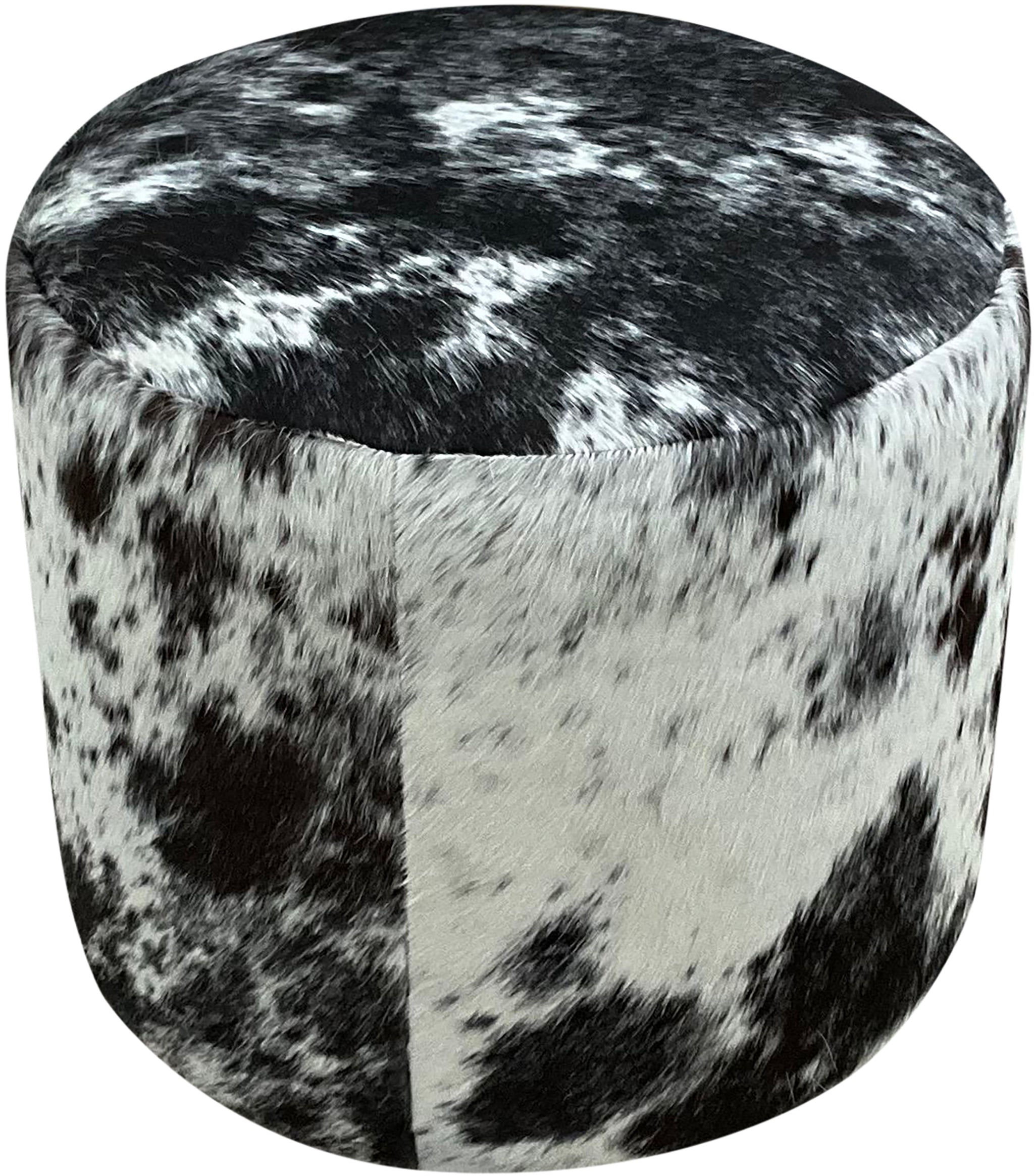 Black & White Speckled Barrel Ottoman - 18" Round