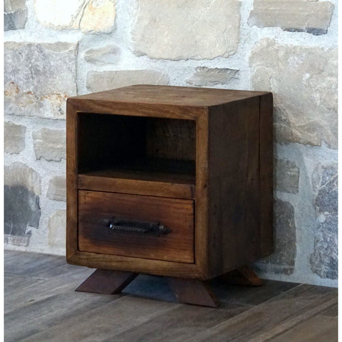 Natural Wood Bedside Table