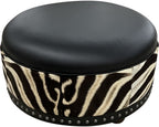 Authentic Zebra Exotic Safari 36" Round Ottoman