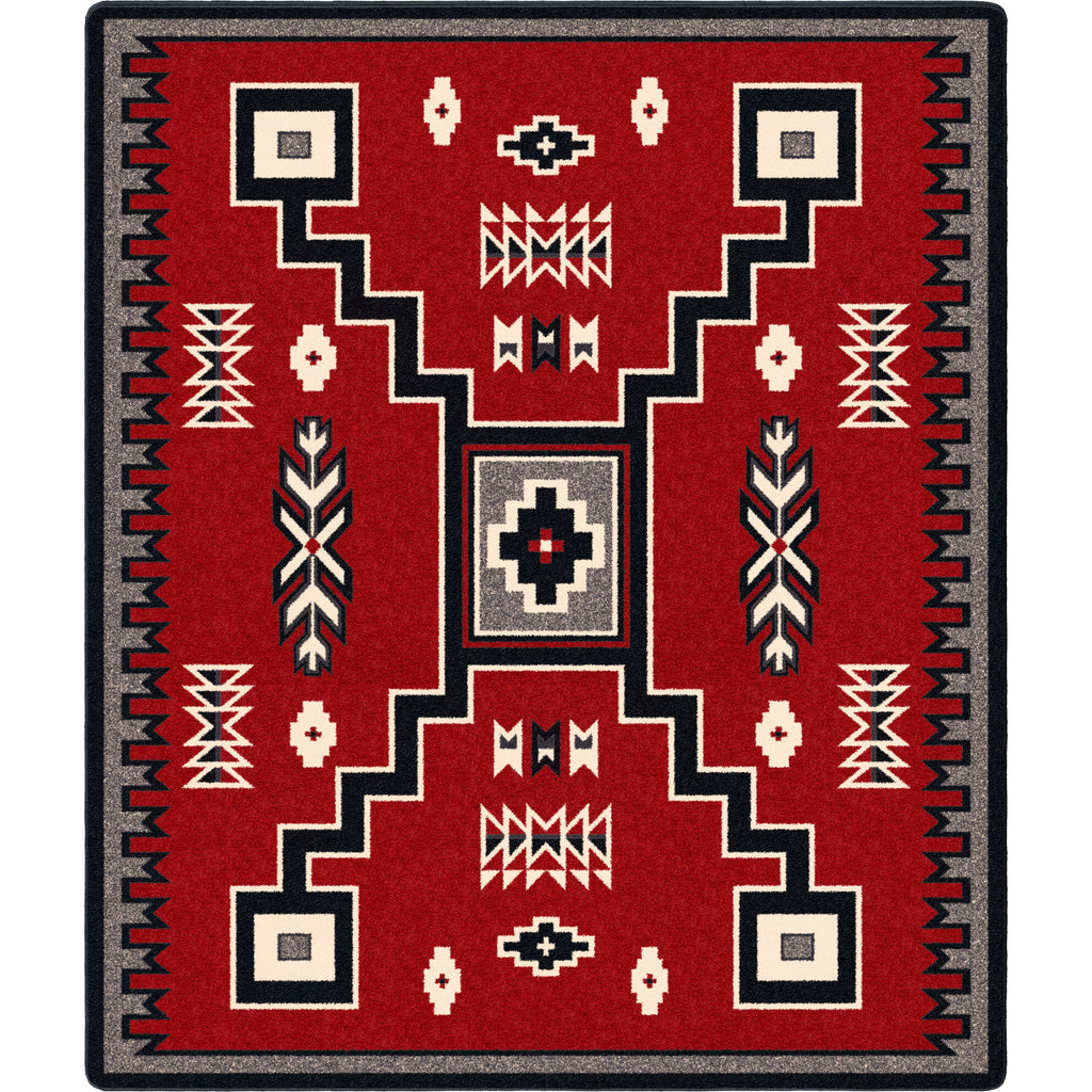 Image of an area rug, Old Crow - Red