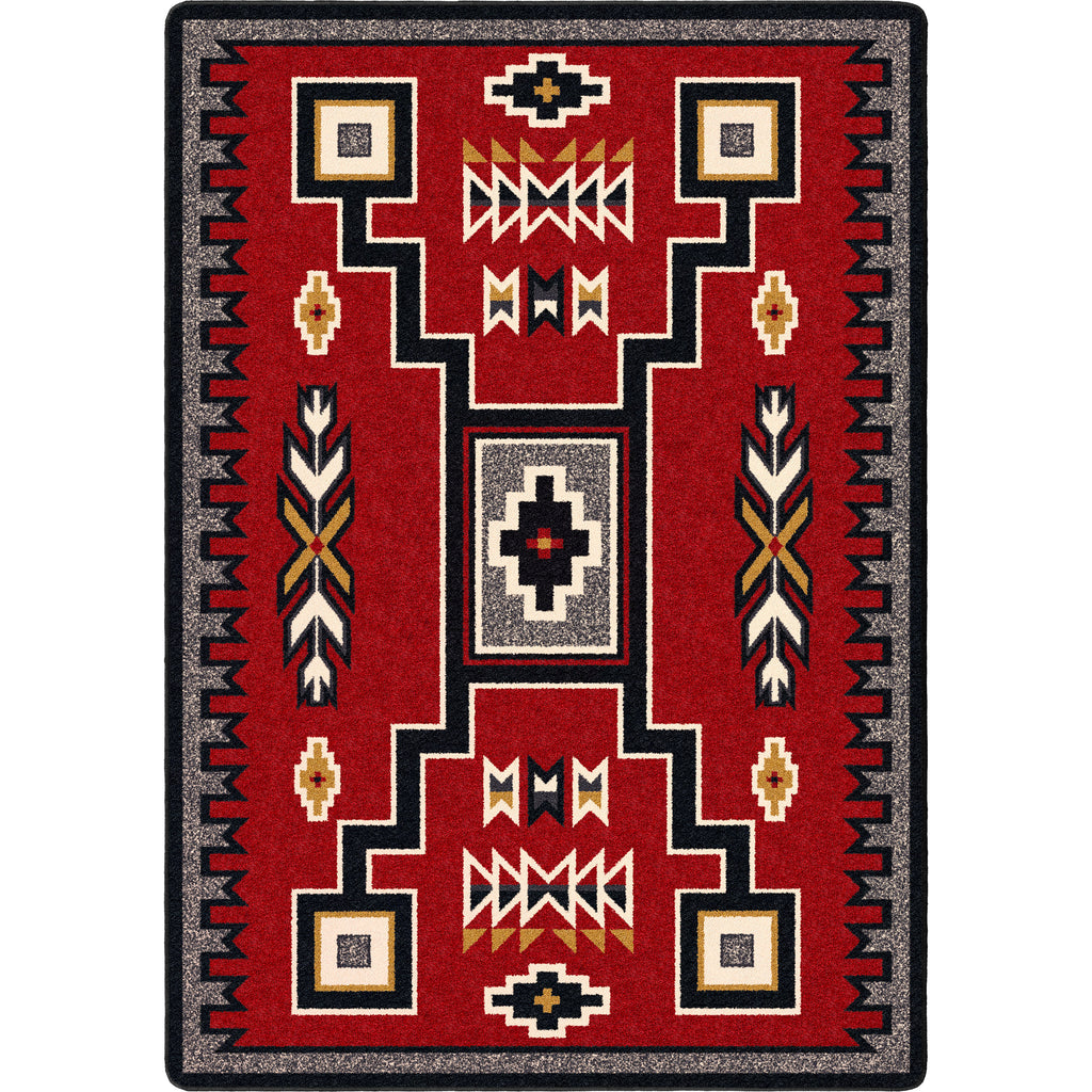 Image of an area rug, Old Crow - Red