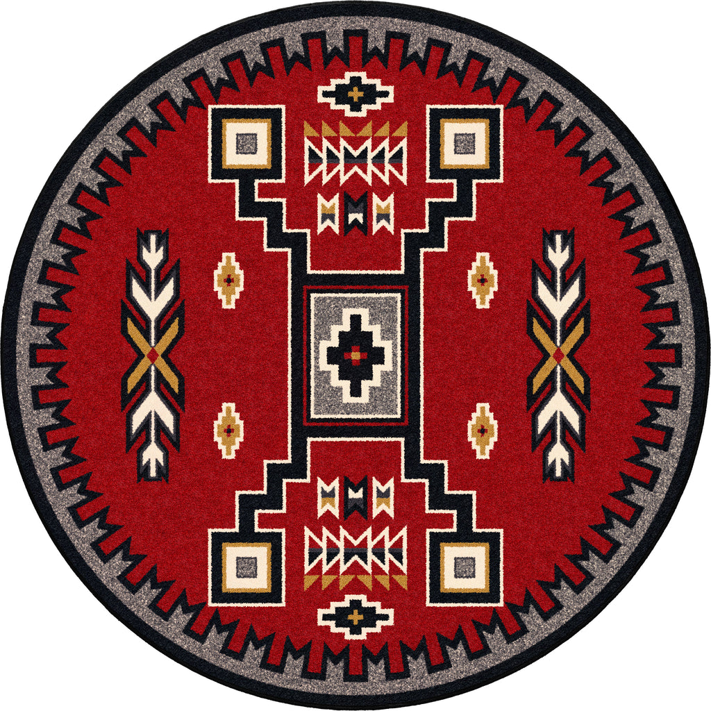 Image of an area rug, Old Crow - Red