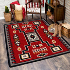 Image of an area rug, Old Crow - Red