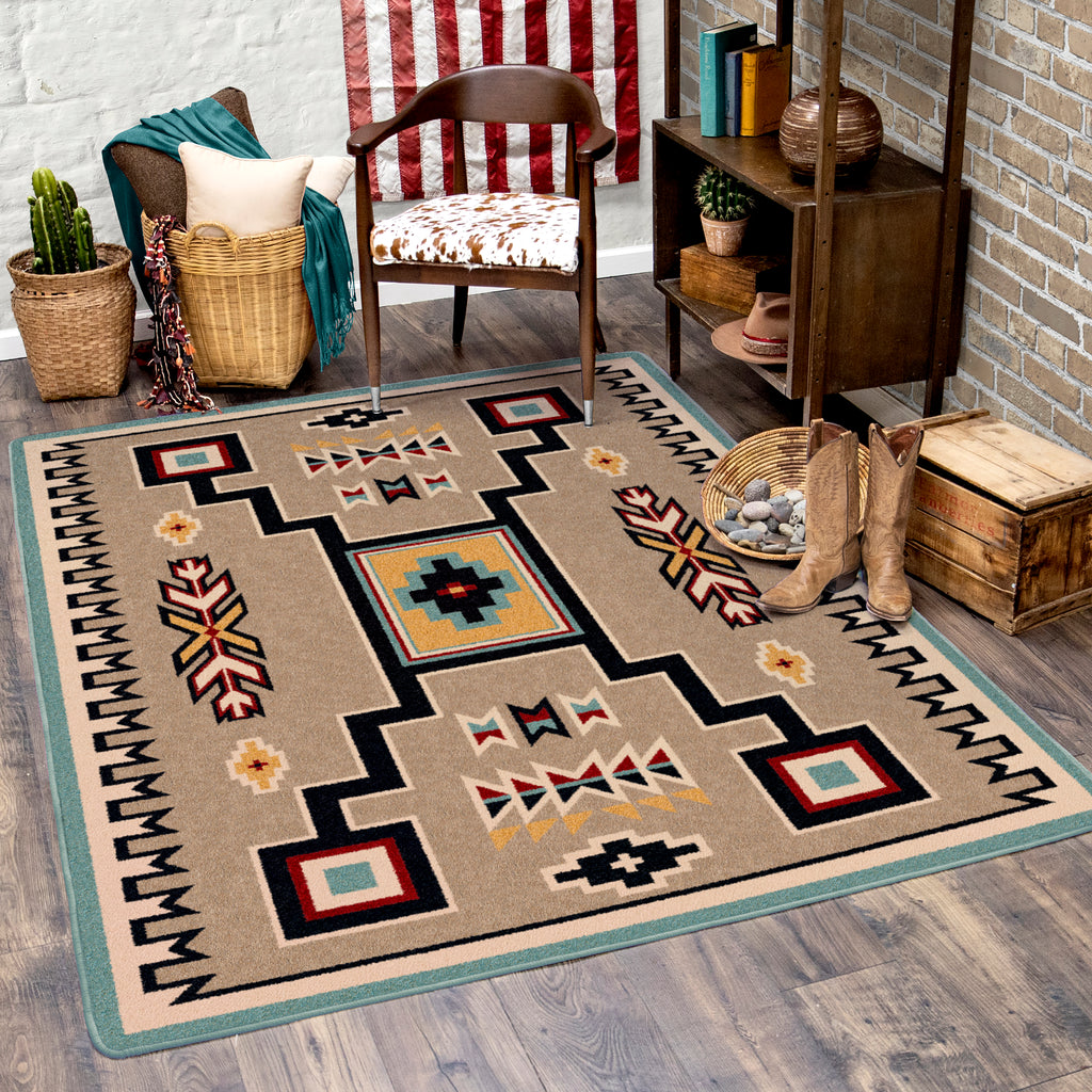 Image of an area rug, Old Crow - Suede Turquoise