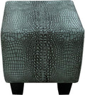 Great Blue Heron's Atlantis Cube Ottoman - 18" x 18" is upholstered with gator hornback atlantis leather with contemporary block legs.
