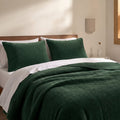 Stonewashed Cotton Velvet Quilt - Emerald Quilt