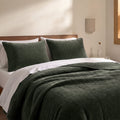 Stonewashed Cotton Velvet Quilt - Fern Green Quilt