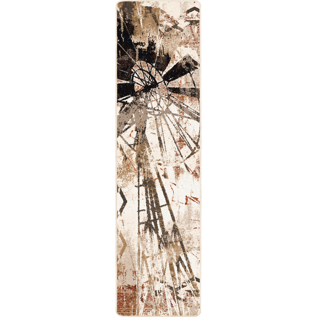 Image of an area rug, Painted Windmill - Gouache