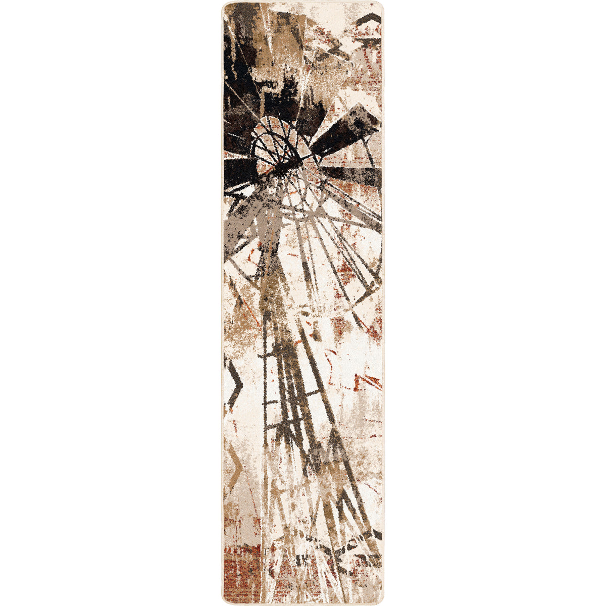 Image of an area rug, Painted Windmill - Gouache