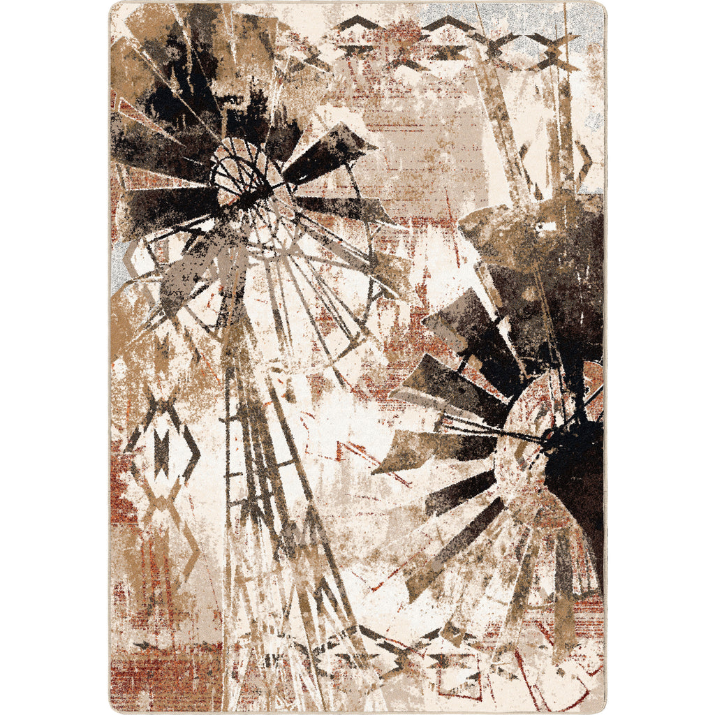 Image of an area rug, Painted Windmill - Gouache