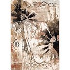 Image of an area rug, Painted Windmill - Gouache