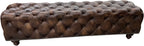 Chesterfield Classic Tufted Western Hand Rubbed Tobacco Leather End Of Bed Bench