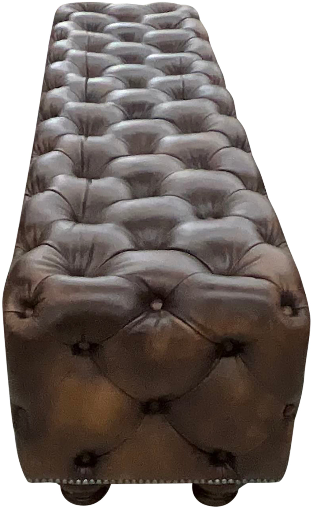 Chesterfield Classic Tufted Western Hand Rubbed Tobacco Leather End Of Bed Bench