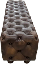 Load image into Gallery viewer, Chesterfield Classic Tufted Western Hand Rubbed Tobacco Leather End Of Bed Bench