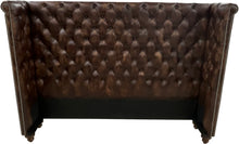 Load image into Gallery viewer, Chesterfield Classic Tufted Western Hand Rubbed Tobacco Leather Winged Headboard