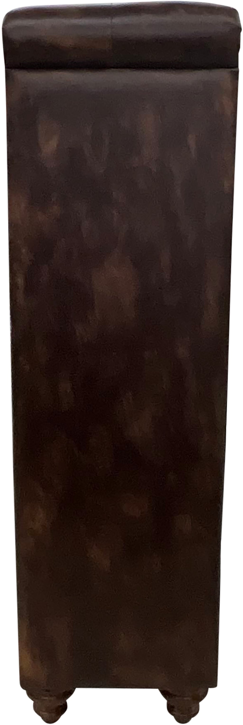 Chesterfield Classic Tufted Western Hand Rubbed Tobacco Leather Winged Headboard