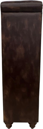 Chesterfield Classic Tufted Western Hand Rubbed Tobacco Leather Winged Headboard