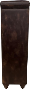 Chesterfield Classic Tufted Western Hand Rubbed Tobacco Leather Winged Headboard