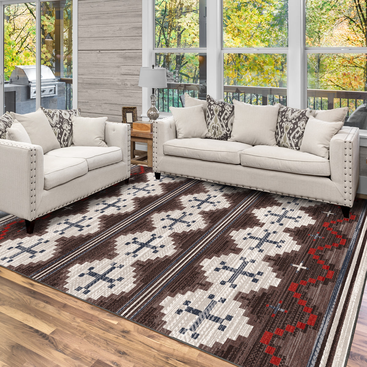 Image of an area rug, Pathways - Dusty Brown